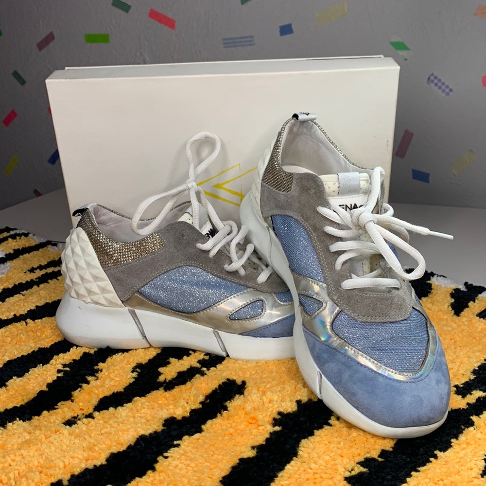 ELENA IACHI - ‘happy’ holographic sneakers anthro brand